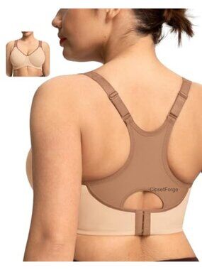 High Support Sports Bra Racerback Underwire Full Coverage Unlined